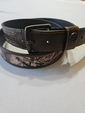 Realtree Shotgun Genuine Bonded Leather Belt Men's Size 40-48 Brown