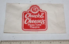 RARE VTG 1980s Chuck E Cheese's Pizza Time Theatre Party Napkin HTF Advertising