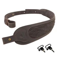 Vintage Hunting Suede Leather Padded Rifle Sling Shotgun Shoulder Strap 