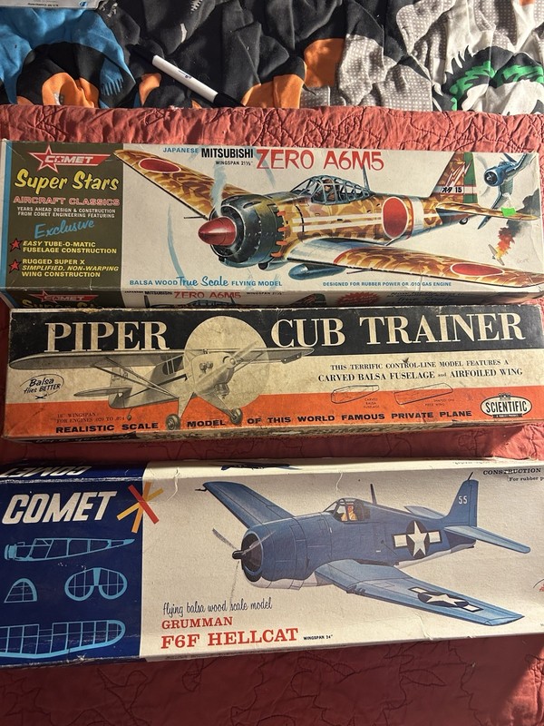 Vintage RC Airplane Parts , Instructions & Boxes