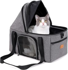 Top-Expandable Cat Carrier with Semi-Open Canopy Up to 15 lbs | Soft Sided Cat
