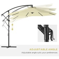 10 Cantilever Tilt Offset Patio Umbrella W UV Water Safe Material Cross Base