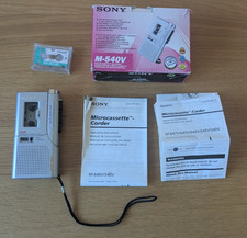 Sony Micro Cassette Corder M 540V Dictaphone In Box with Instructions
