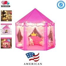 Princess Castle Play Tent for Girls Large Kids Play Tents Hexagon Playhouse w...