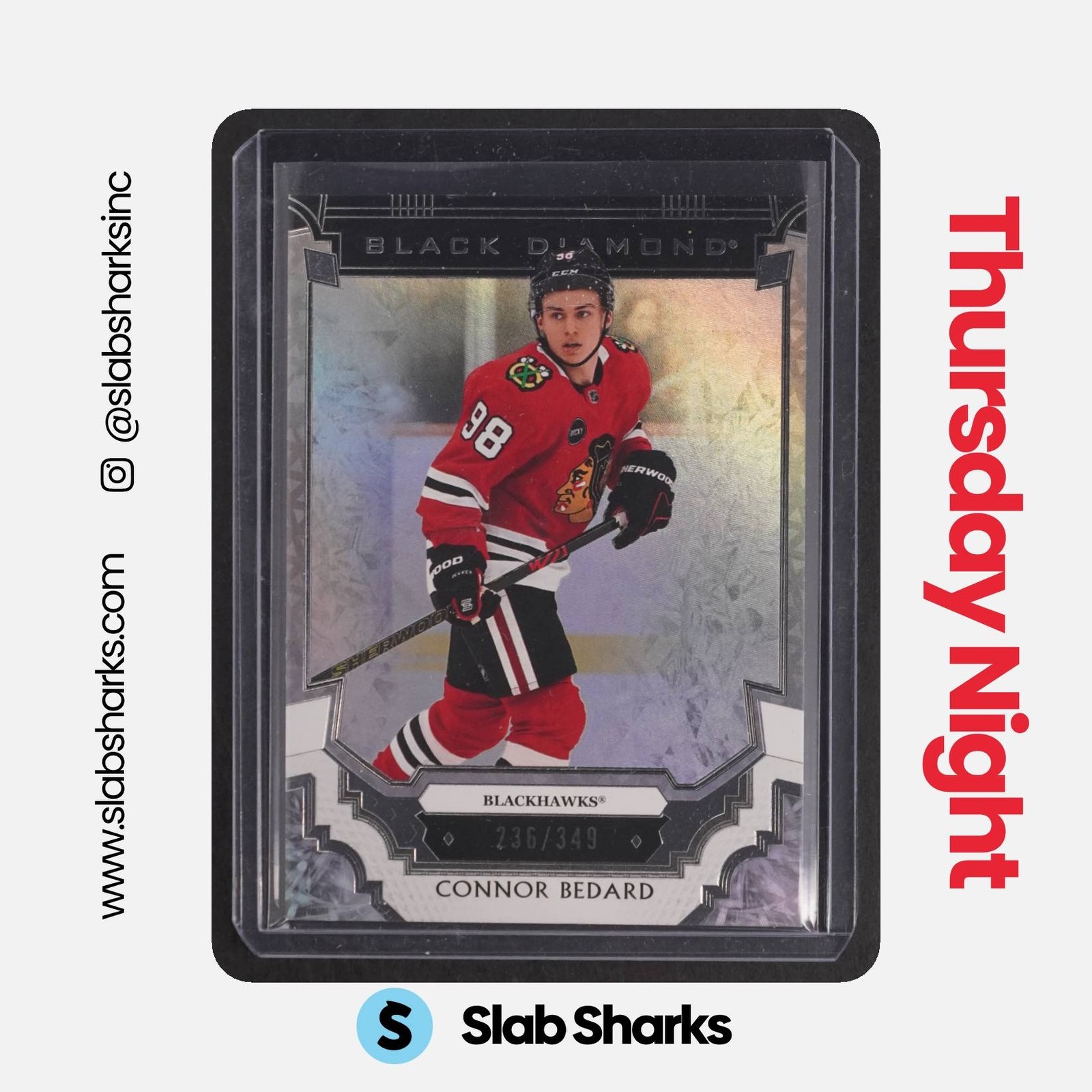 2023 UPPER DECK BLACK DIAMOND #BDB-CB CONNOR BEDARD RC ROOKIE /349