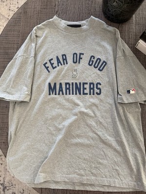 Fear of God Essentials MLB Seattle Mariners Men's Gray Cotton T-Shirt Size M