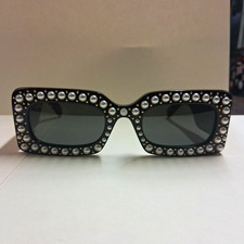 Gucci GG0146S 002 Hollywood Forever Pearl Sunglasses Black w/ Case
