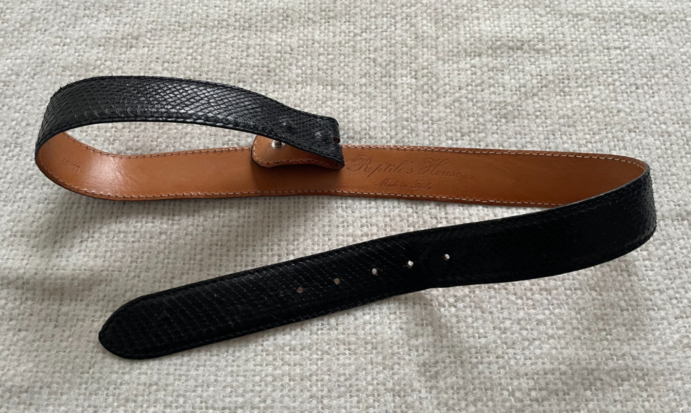 Versace Black Python Leather Belt Size 31 - 35 Ma… - image 6