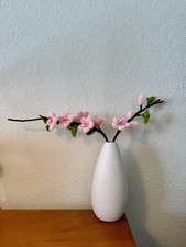 Handmade pipe cleaner flowers; peach blossoms; decoration; vase not included