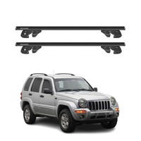 DachträGer GrundtäGer FüR Jeep Cherokee KJ 2002-2004 Pre-Fl Alu TÜV Schwarz 2Tlg