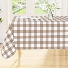 Rectangle Table Cloth, Waterproof Vinyl Tablecloths with Flannel Backing