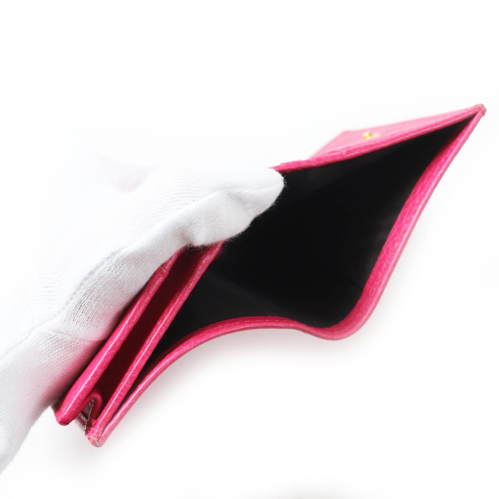 Excellent GUCCI Bifold Wallet GG Marmont Mini Wallet / shocking pink leather... thumbnail 7