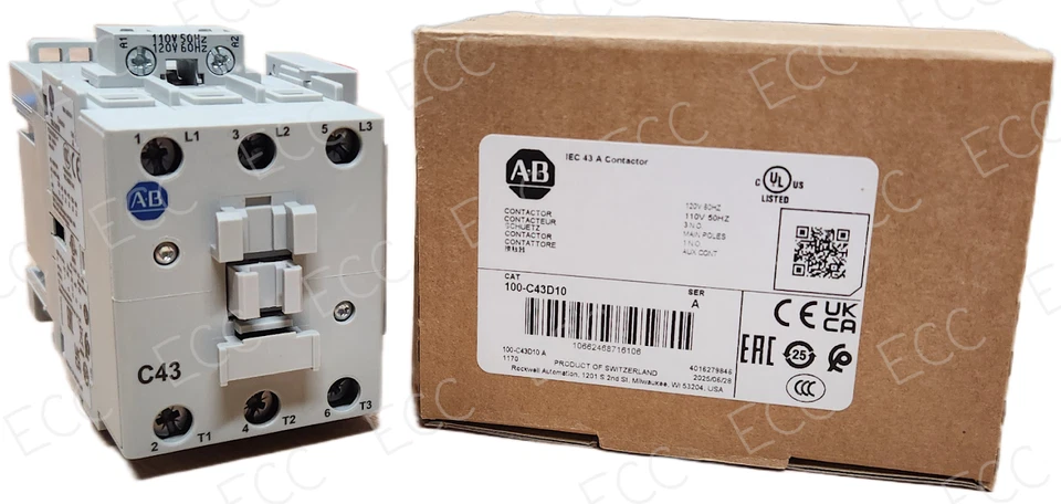 Allen-Bradley 100-C43D10 43Amp Schütz, 110/120V Spule - Bild 1 von 1