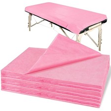 Waterproof Pink Disposable Massage Table Sheets 18pc Set