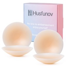 2 Pairs, Ultra-thin Nipple Covers for Women - Sticky Silicone - L fits D cups