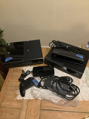 Working Xbox one two consoles power cords controller Kinect Power Etc