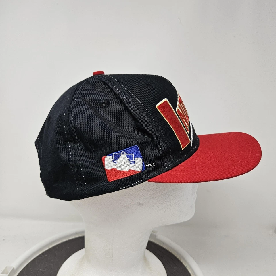 Vintage Indy 500 Hat Cap Snap Back Mens One Size Black Red Logo Athletic 90s - Image 3 of 4
