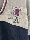 VTG Carmel Sweater Golfer Black Beige Size L Heavyweight V-Neck Made In USA — photo 2
