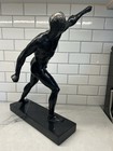Bronze Figure Borghesischer Fencer Around 1900 Solid Bronze On Marble Sculpture — photo 6