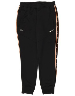 Nike Womens Graphic Tracksuit Trousers Joggers UK 14 Medium Black Polyester AK19