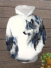 Wolf  Leaf 3D Print Hoodie - Adults  Youth