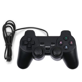 USB Wired Game Controller for Windows Universal Size, Black-Wired