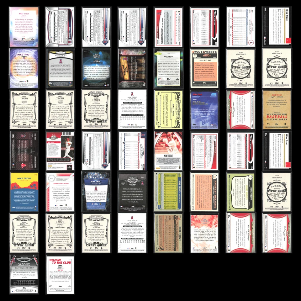 Mike Trout Lote 50 Tarjetas de Béisbol Ángeles MLB Topps Jugador Estrella Distribuidor Oferta a Granel Foto 2 de 4