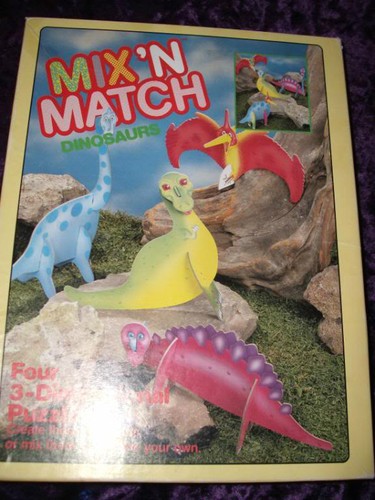 Puzzles Mix n Match Dinosaurs Four 3-D #1806 Grand Toys 07858101806 Dinosaur EE. UU. - Imagen 2 de 10