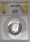 2014 Kennedy Half Dollar 50c ANACS PF-68 DCAM Silver