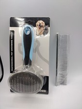 Self-Cleaning Slicker Brush/Comb For Dogs Cats - The Ultimate Brush for Shedding
