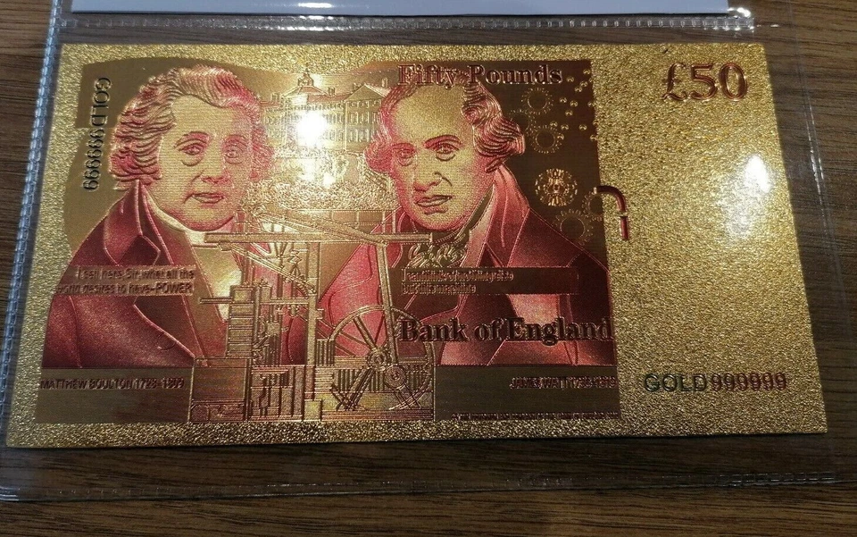 Moeda de ouro nota barra investimento lingote nota 5, 10, 20 e 50 £ inflação dinheiro: ouro - Imagem 3 de 4