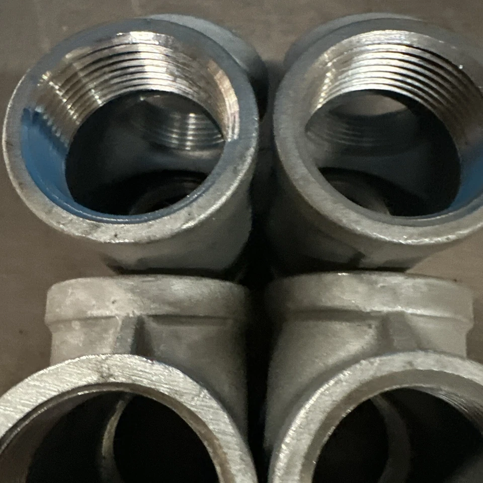 6 Lot - 1-1/4" 150 Female NPT Pipe Tee Cast 304 Stainless Steel Fitting - Image 3 of 4