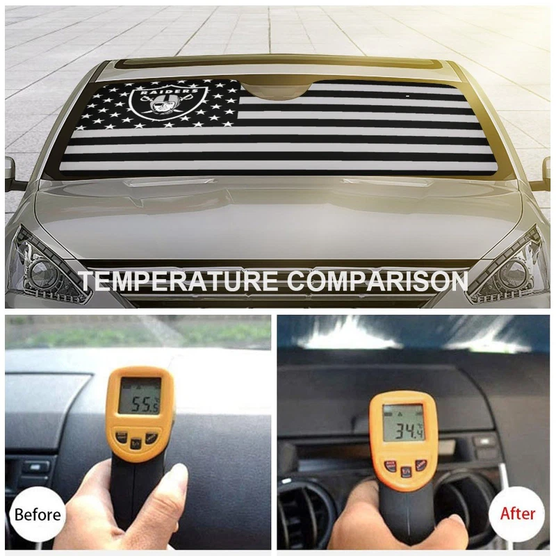 Las Vegas Raiders Car Windshield Sunshade Car Front Window Windshield Protection