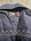 TOMMY HILFIGER Women's Sz Sm Denim Jean Jacket W/ Flower Stitching Vintage — photo 7