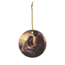 Bethlehem Promise Fulfilled: Micah 5:2 - Ceramic Christmas Ornament - USA