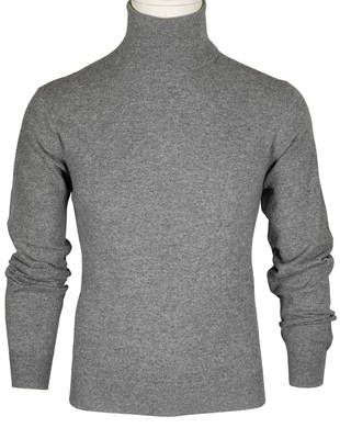 Fioroni Rollkragenpullover in Grau meliert aus Kaschmir