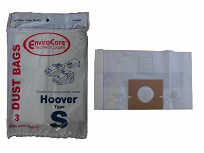 3 bags (1 pkg) Hoover Type S Vacuum Cleaner Bags 43655097, 4010064S, 4010344S...