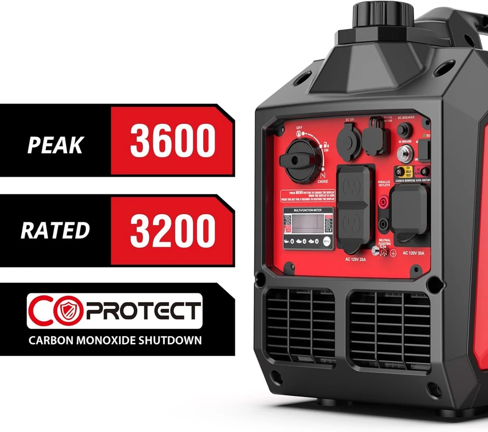 Powersmart 3600W Super Quiet Portable RV Ready Gas Inverter Generator, CO Sensor - Image 2 of 4
