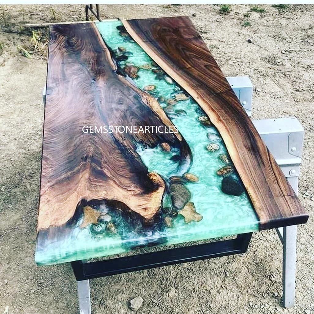  Epoxy Live Edge Wooden Table, Epoxy Resin River Table, Natural  Wood, Dining table, Natural Epoxy Table, Resin top : Everything Else