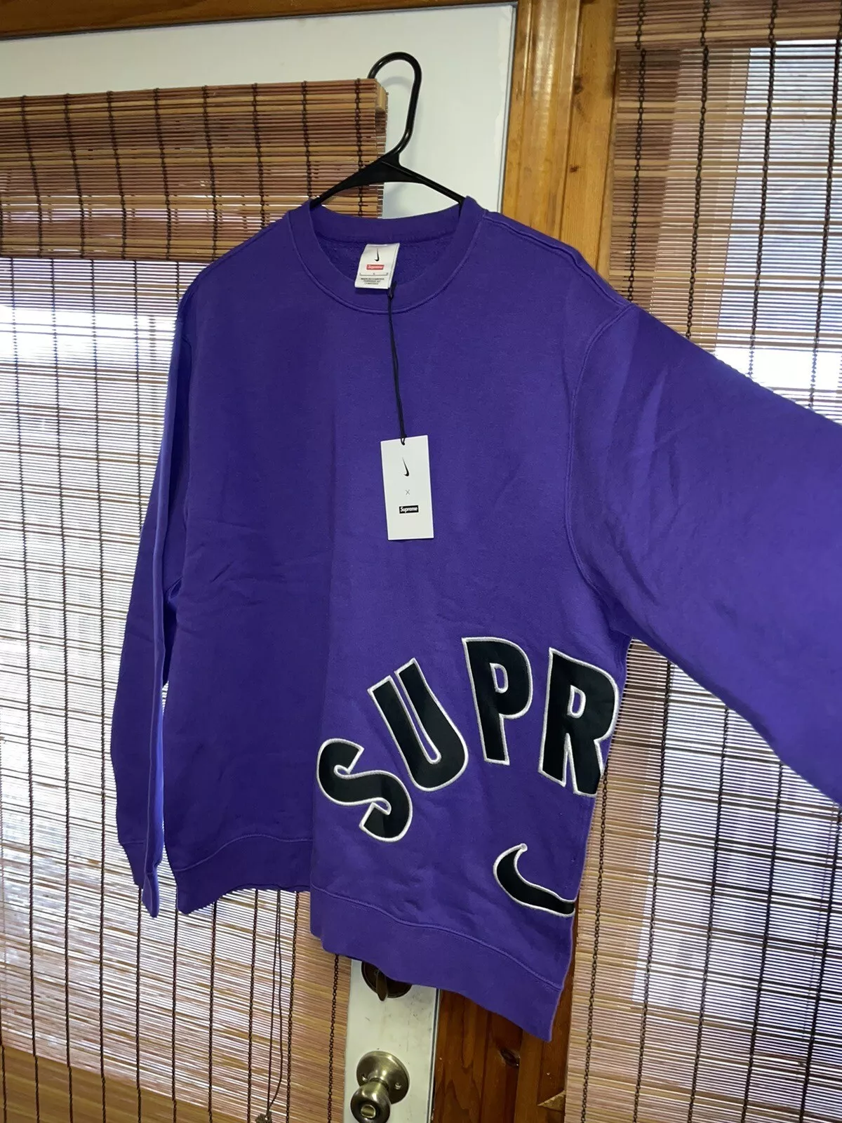 Supreme Nike Arc Logo Crewneck Sweat shirt violet DS taille : L