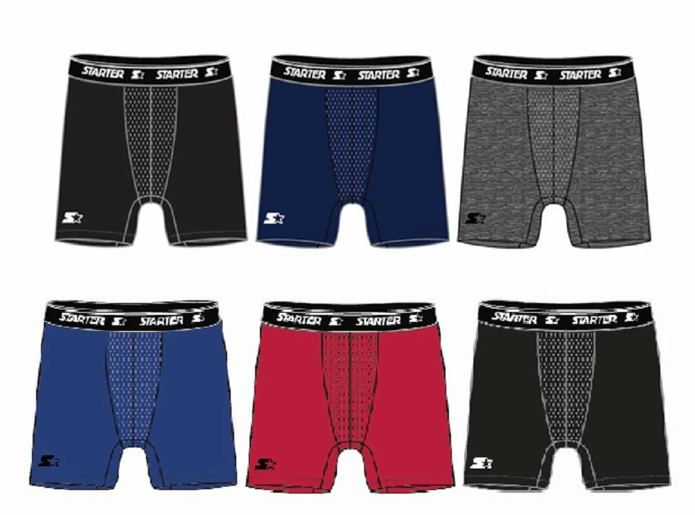 Starter Mens Performance Boxer Briefs - 6-Pack Stretch Underwear  Breathable