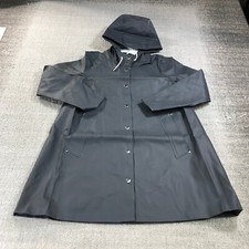 Stutterheim Jacket Womens Extra Small Raincoat Hoodie Snap Hooded Mosebacke Gray