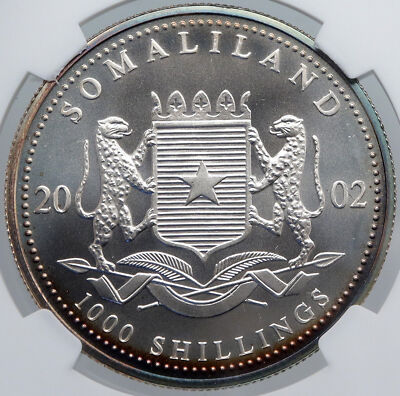 2002 SOMALILAND Richard F Burton EXPLORER Silver 1000 Shillings 2002 SOMALILAND Richard F Burton EXPLORER Silver 1000 Shillings
