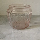 Pink Mayfair Open Rose Biscuit Cookie Jar NO LID Vintage Depression Glass