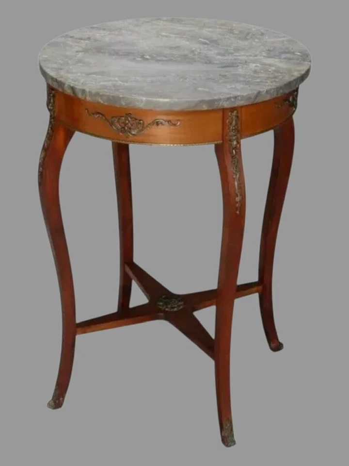 Suporte de mesa antigo vitoriano de mármore com decoração de bronze Ormolu - Imagem 2 de 4