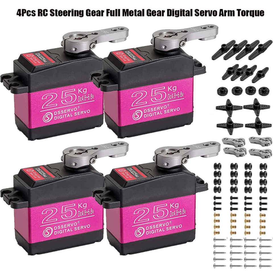 4x 25kg Digital Servo Full Metal Gear Servoarm Mit Hohem Drehmoment Für Rc Car - Bild 3 von 4