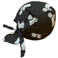 Motorcycle Durag Skull Cap Head Wrap Biker Du Do Bandana Dew Rag MC Club Riding