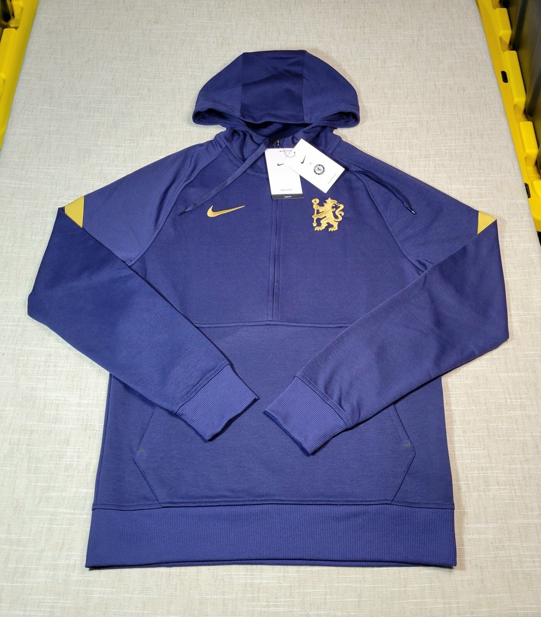 Chelsea fc パーカーNike navy/gold セットアップ L NIKE x Chelsea FC Hoodie Small Mens Blue Gold 1/2 Zip Logo