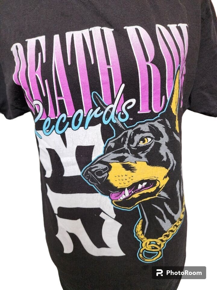 FILA T shirt nera hip hop Death Row Records 213 taglia small