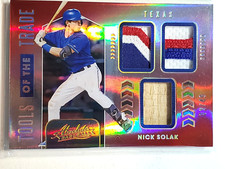 Nick Solak 2020 Panini Absolute Rookie 2/49 Tools of the Trade Triple Swatch RC